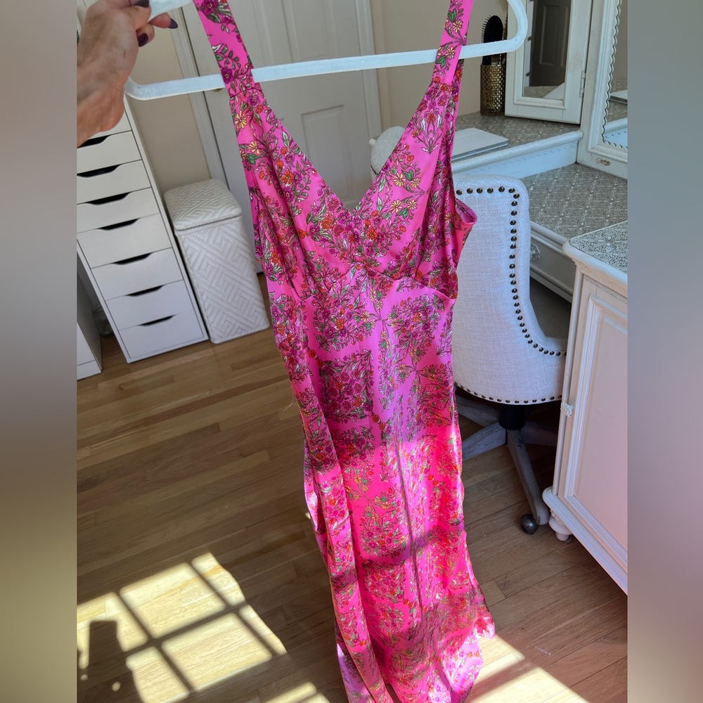 Satin Floral Maxi Dress